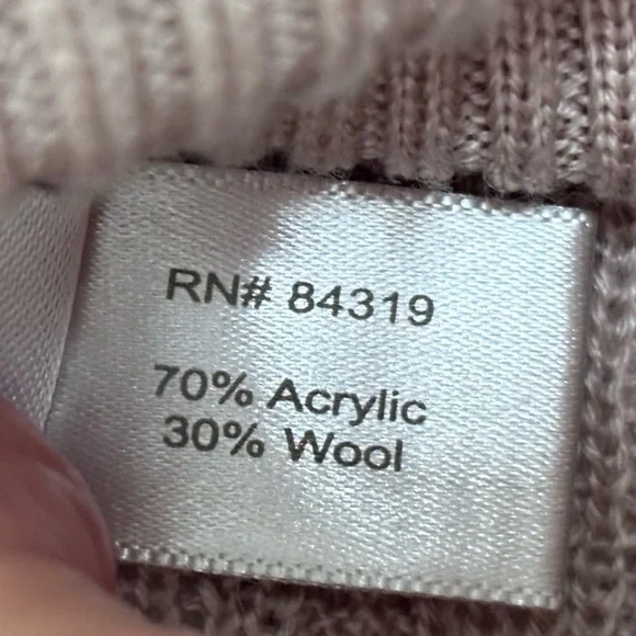 BOSTON PROPER Tan Cable Knit Turtleneck Poncho Sweater--EUC--XS/S - Picture 13 of 14